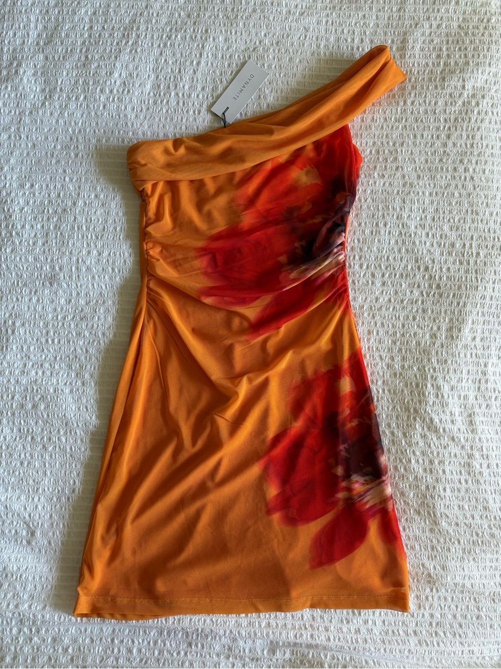 NWT One-Shoulder Orange Floral